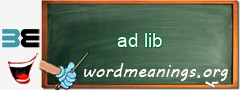 WordMeaning blackboard for ad lib